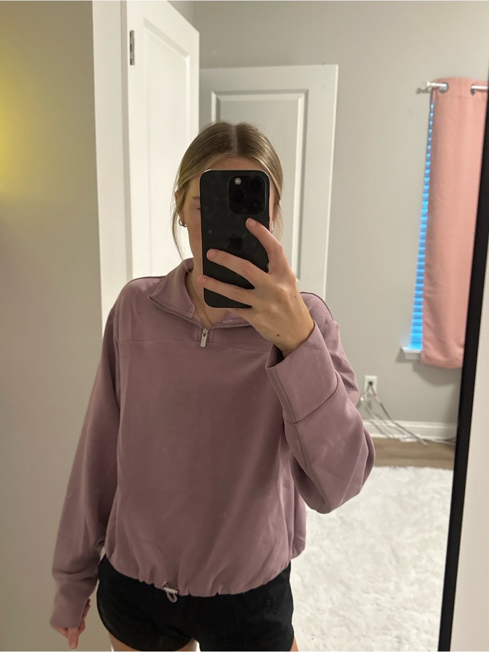 CALIA by Carrie Underwood Mauve Quarter-Zip Pullover